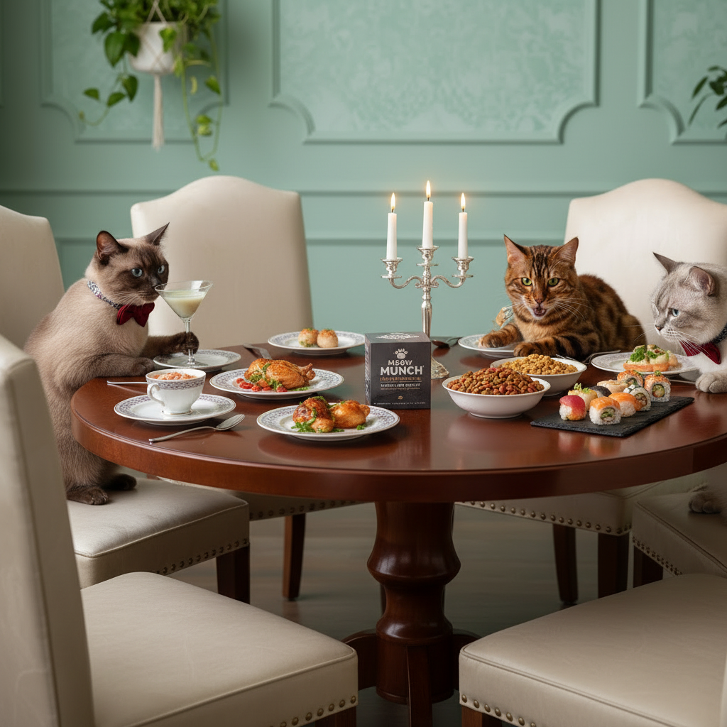 Cats Enjoying Variety