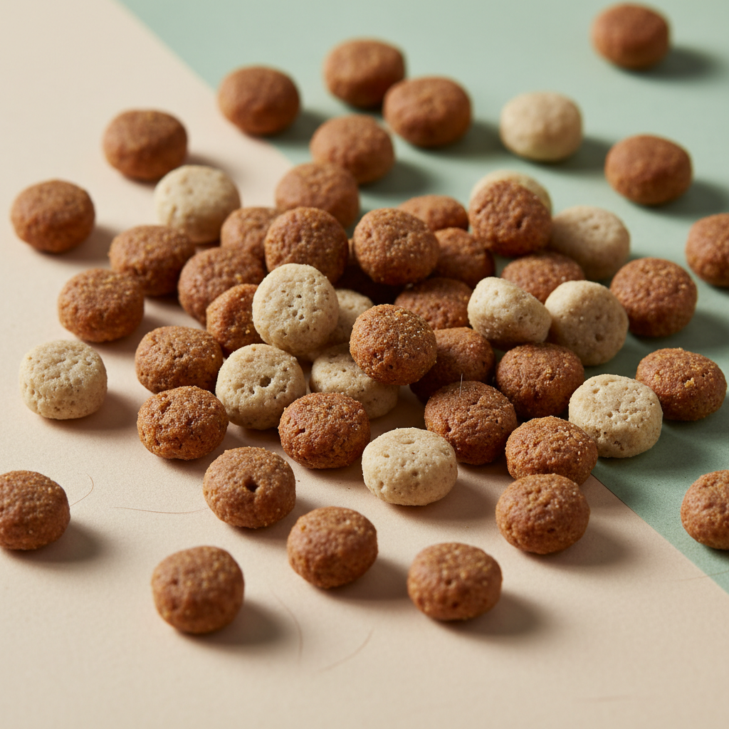 Kitten formula kibble close-up