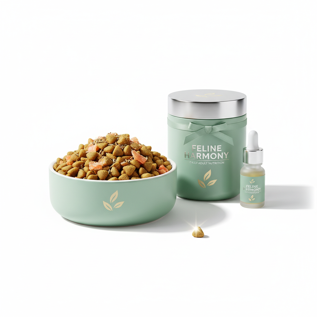 Premium cat food in elegant bowl