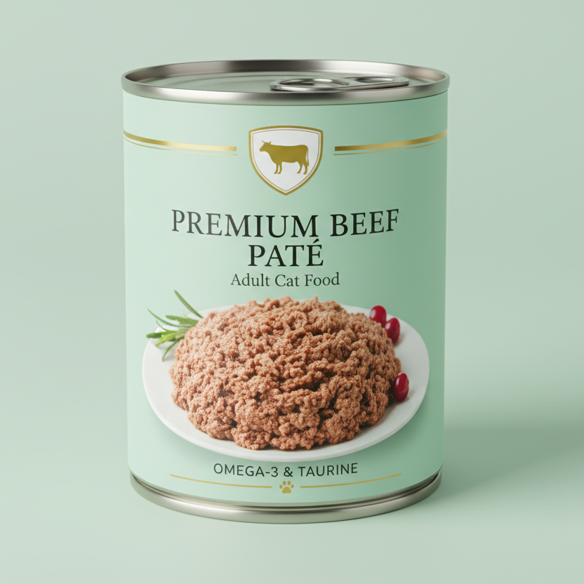 Savory Beef Pâté Adult Cat Food can