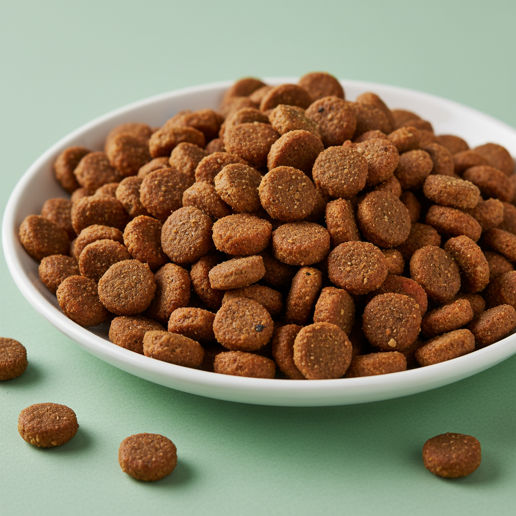 Health support kibble close-up