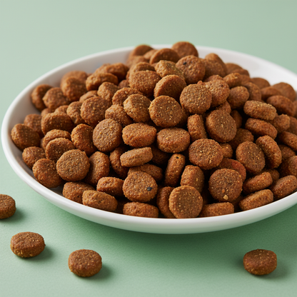 Health support kibble close-up