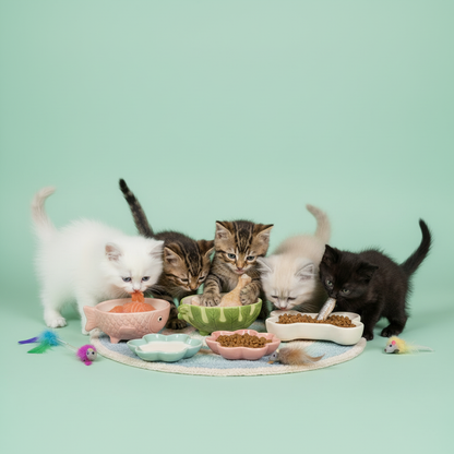 Kittens Eating Together