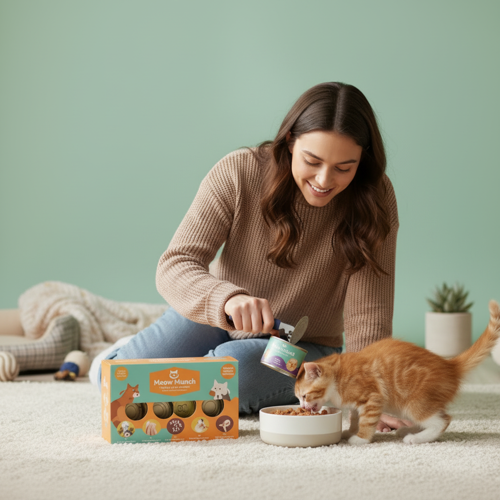 Woman Feeding Kitten